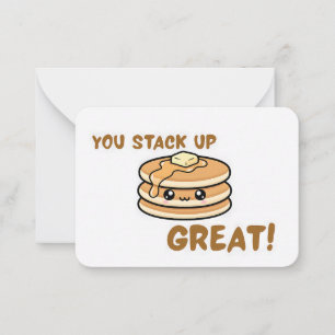 Cute Pancake Valentine Classroom Flat Note Card
