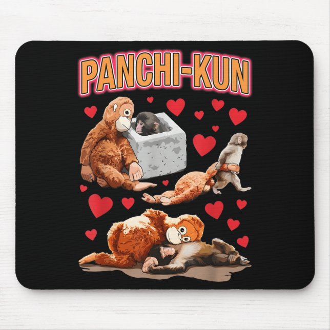Cute panchi-kun baby monkey baby monkey funny meme mouse pad (Front)