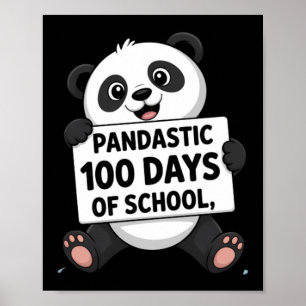 Cute Panda 100 Days At School Poster