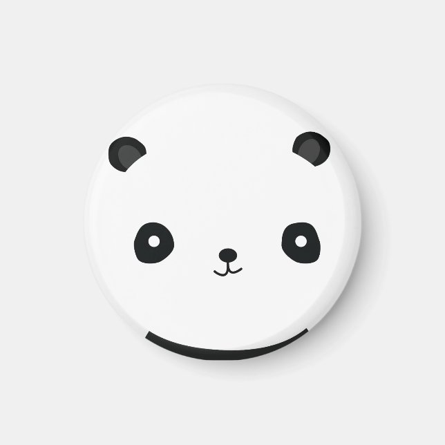 Cute Panda 2 Inch Round Magnet (Front)