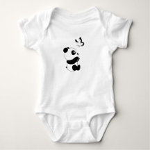 Cute Panda and Butterfly Baby Bodysuit