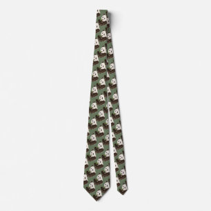 Cute Panda, Asian Bear, Watercolor Animal Tie