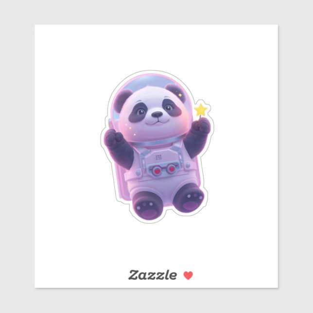 Cute Panda Astronaut Sticker – Kawaii Scrapbooking (Sheet)
