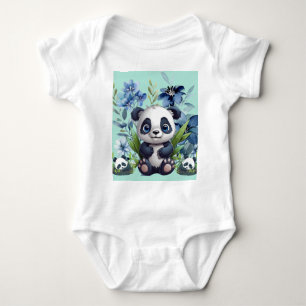Cute Panda Baby Baby Bodysuit