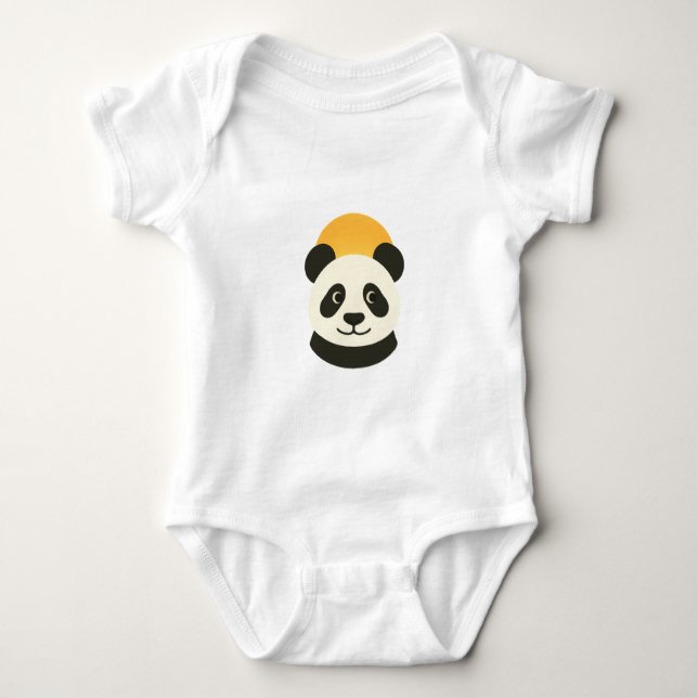 Cute Panda Baby Bodysuit (Front)