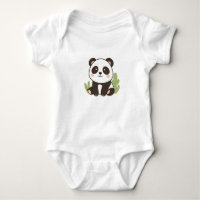 Cute Panda Baby Jersey Bodysuit 