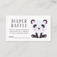Cute Panda Baby Shower Diaper Raffle Ticket