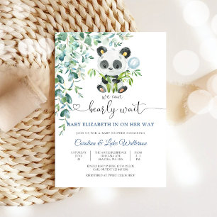 Cute Panda Baby Shower Invitation