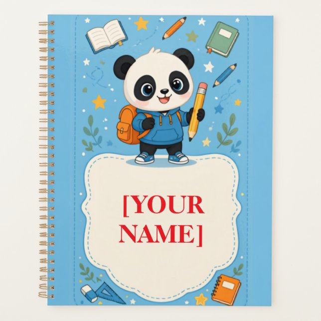 Cute Panda Back to School Note Planner (Front)