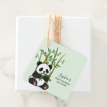 Cute Panda Bamboo Mint Baby Shower