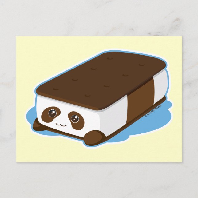 Cute Panda Bar Ice Cream Postcard (Front)