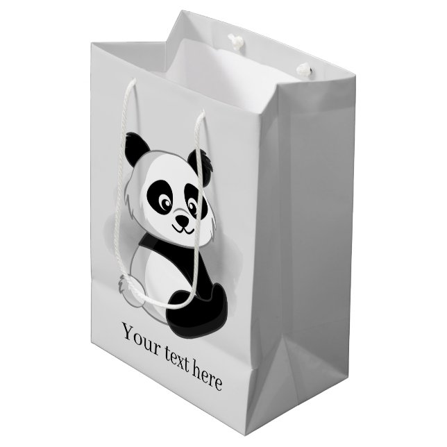 cute panda bear add text Medium Gift Bag (Front Angled)