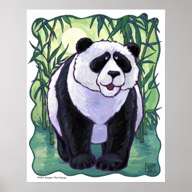 Cute Panda Bear Art Poster (Front)