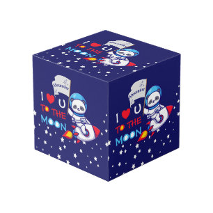 Cute Panda Bear Astronaut On Rocket Ship Kids  Cube