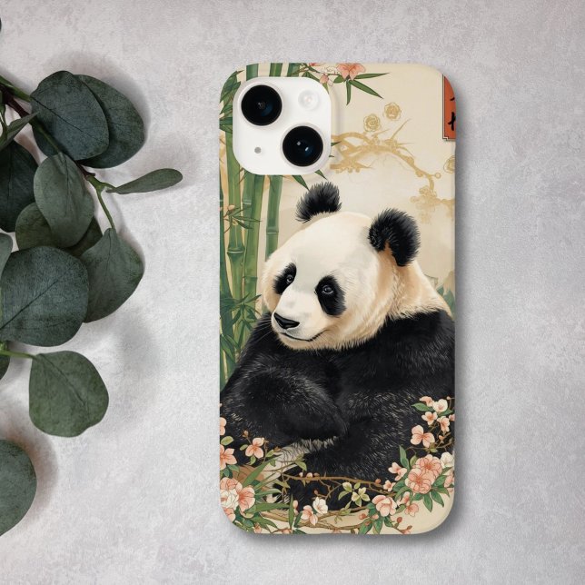 Cute Panda Bear Bamboo Art Case-Mate iPhone Case (Creator Uploaded)