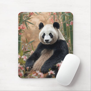 Cute Panda Bear Bamboo Art Mouse Pad