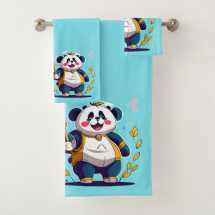 Cute Panda Bear bath towel set