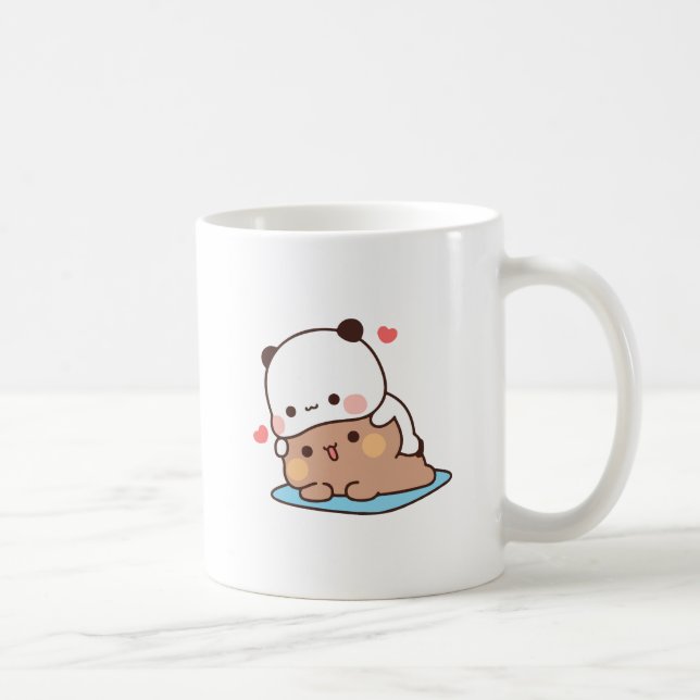 Cute Panda bear couple hugin, bubu and dudu love Coffee Mug (Right)