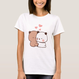 Cute Panda bear couple, Huging love T-Shirt