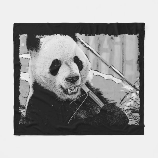 Cute Panda Bear Cub Fleece Blanket (Front (Horizontal))