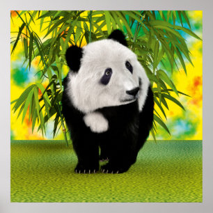 Cute Panda Bear Cub Kawaii Animal Lover Gift Poster