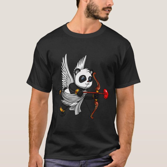 Cute Panda Bear Cupid T-Shirt (Front)