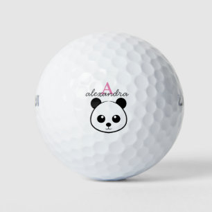 Cute panda bear custom Monogram Golf Balls