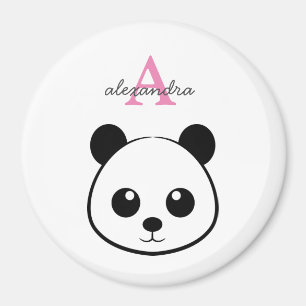 Cute panda bear custom Monogram  Magnet