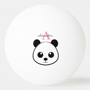 Cute panda bear custom Monogram  Ping Pong Ball