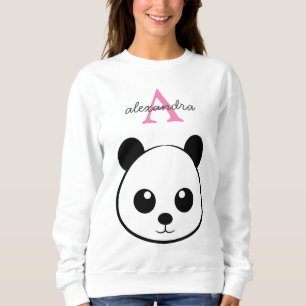 Cute panda bear custom Monogram  Sweatshirt