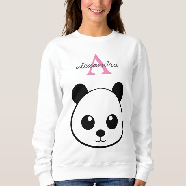 Cute panda bear custom Monogram  Sweatshirt (Front)