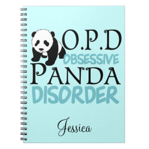 Cute Panda Bear Custom Teal Notebook