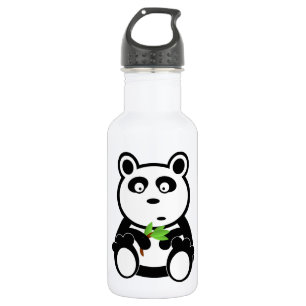 Cute Panda Bear Eating Bamboo Leaves 532 Ml Water Bottle
