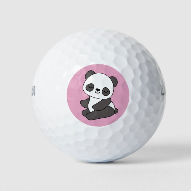 Cute Panda Bear Golf Balls (Front)