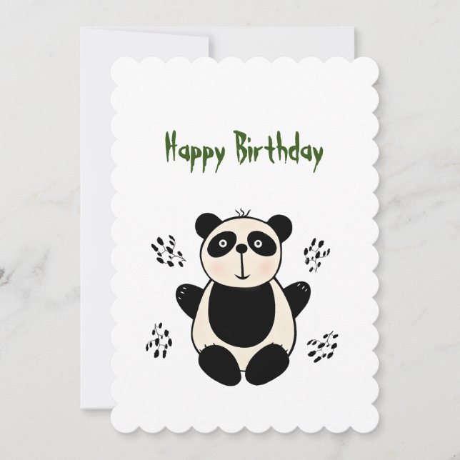 Cute panda bear holiday card (Front)