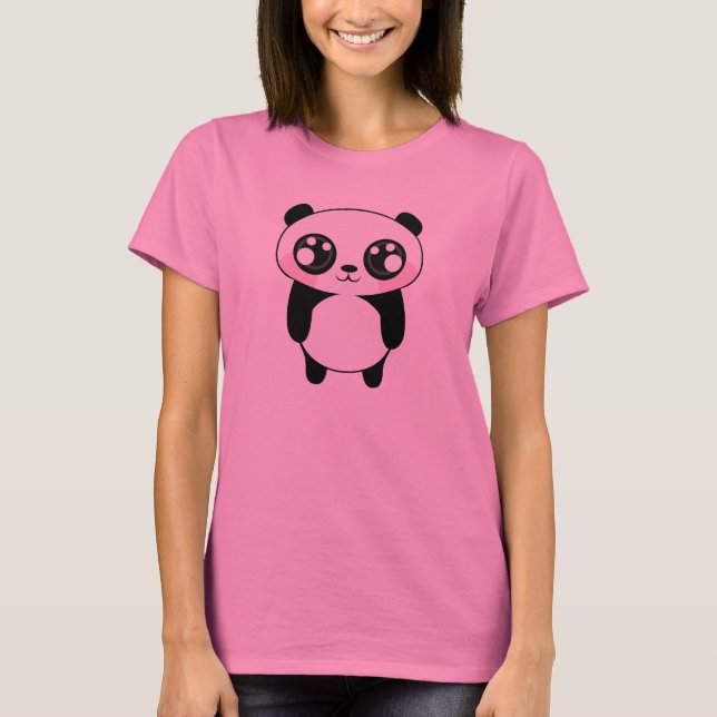 Cute Panda Bear Illustration T-Shirt (Front)