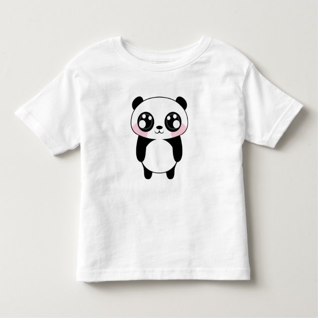 Cute Panda Bear Illustration Toddler T-Shirt (Front)