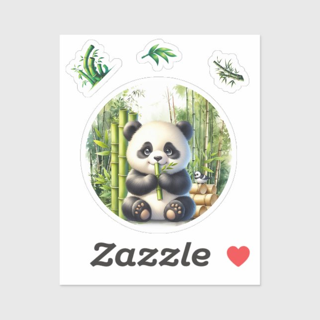 Cute Panda Bear in the Bamboo Forest (Sheet)