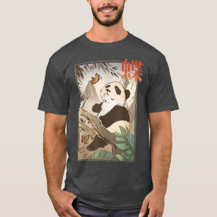 Cute Panda Bear Japanese Butterfly Japan Nature An T-Shirt