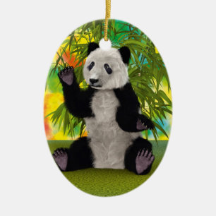 Cute Panda Bear Kawaii Animal Lover Perfect Gift Ceramic Tree Decoration