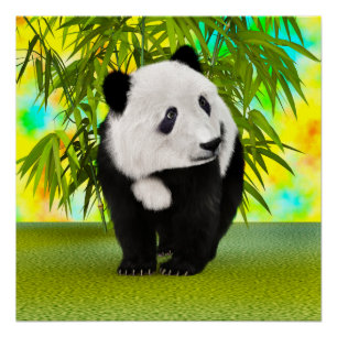 Cute Panda Bear Kawaii Animal Lover Perfect Gift Poster
