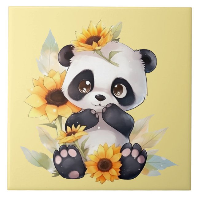 cute Panda bear lovers Tile (Front)