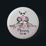 Cute Panda Bear Mommy To Be Baby Shower 6 Cm Round Badge<br><div class="desc">This trendy and girly baby shower button features a beautiful watercolor panda bear with flowers. This cute floral design also features a place for you to add your guest's titles,  examples "mommy to be",  "daddy to be",  "grandmother to be". The perfect whimsical addition to your baby shower!</div>