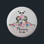 Cute Panda Bear Mommy To Be Baby Shower 6 Cm Round Badge<br><div class="desc">This trendy and girly baby shower button features a beautiful watercolor panda bear with flowers. This cute floral design also features a place for you to add your guest's titles,  examples "mommy to be",  "daddy to be",  "grandmother to be". The perfect whimsical addition to your baby shower!</div>