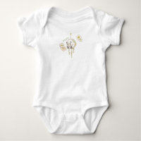 Cute Panda Bear on Swing Floral Name
