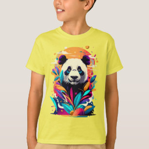 Cute Panda Bear - Panda Colourful - Panda T-Shirt