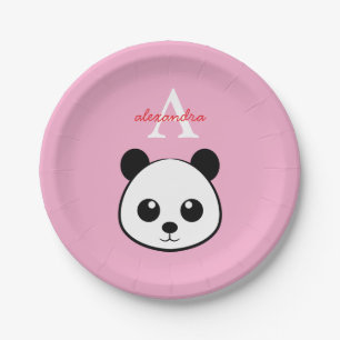 Cute Panda Bear Paper Plates – Personalized