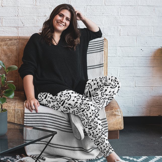 Cute Panda Bear Pattern Fun Animal  Leggings (Creator Uploaded)