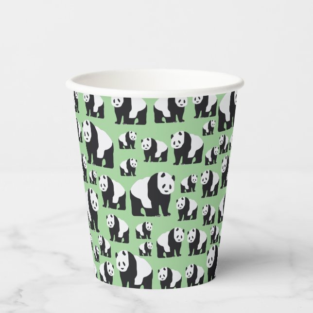 Cute Panda Bear Pattern  Paper Cups (Front)