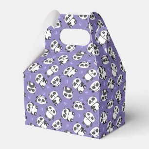 Cute panda bear paw blue background favour box